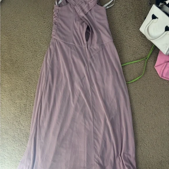 David's Bridal One Shoulder Mauve Dress - Picture 2 of 6